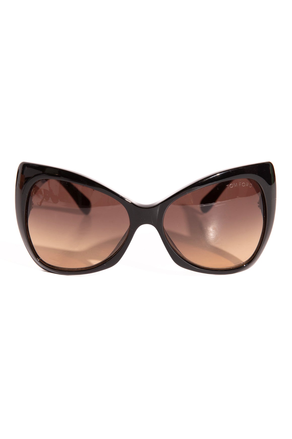 TOM FORD Black Oversized Wide Cat Eye Sunglasses