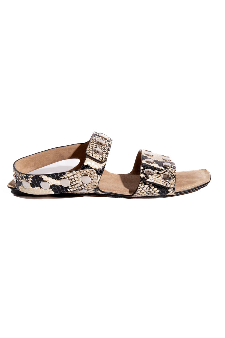 KHAITE Python Grommet Sandals (Sz. 40.5)