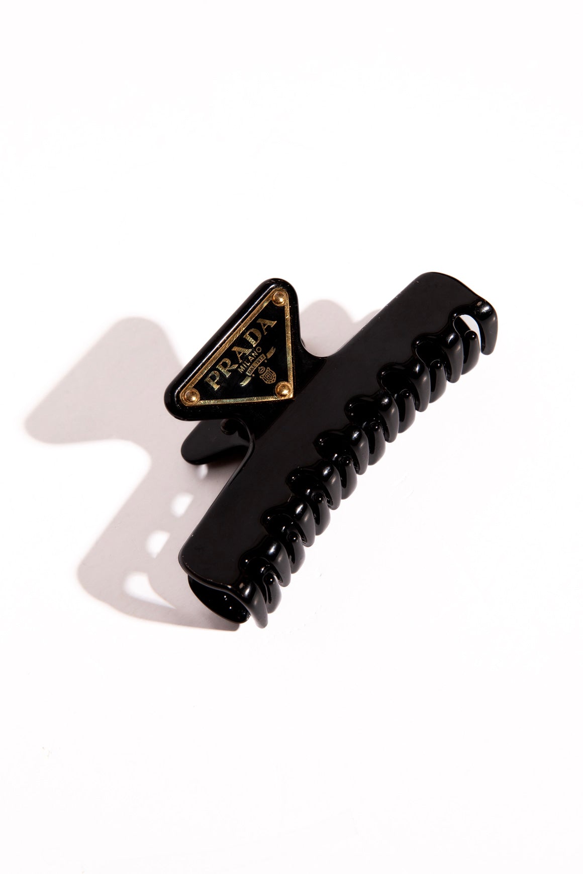 PRADA Black Logo Claw Clip