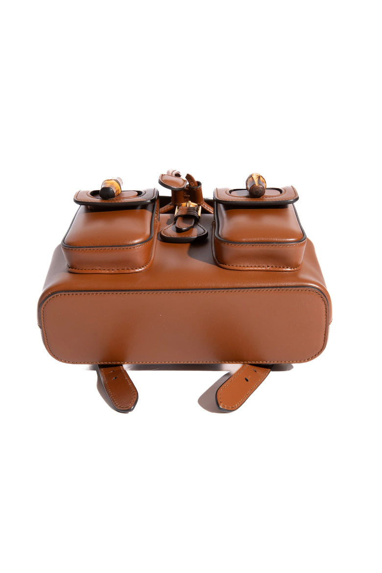 GUCCI Brown Bamboo Calfskin Backpack