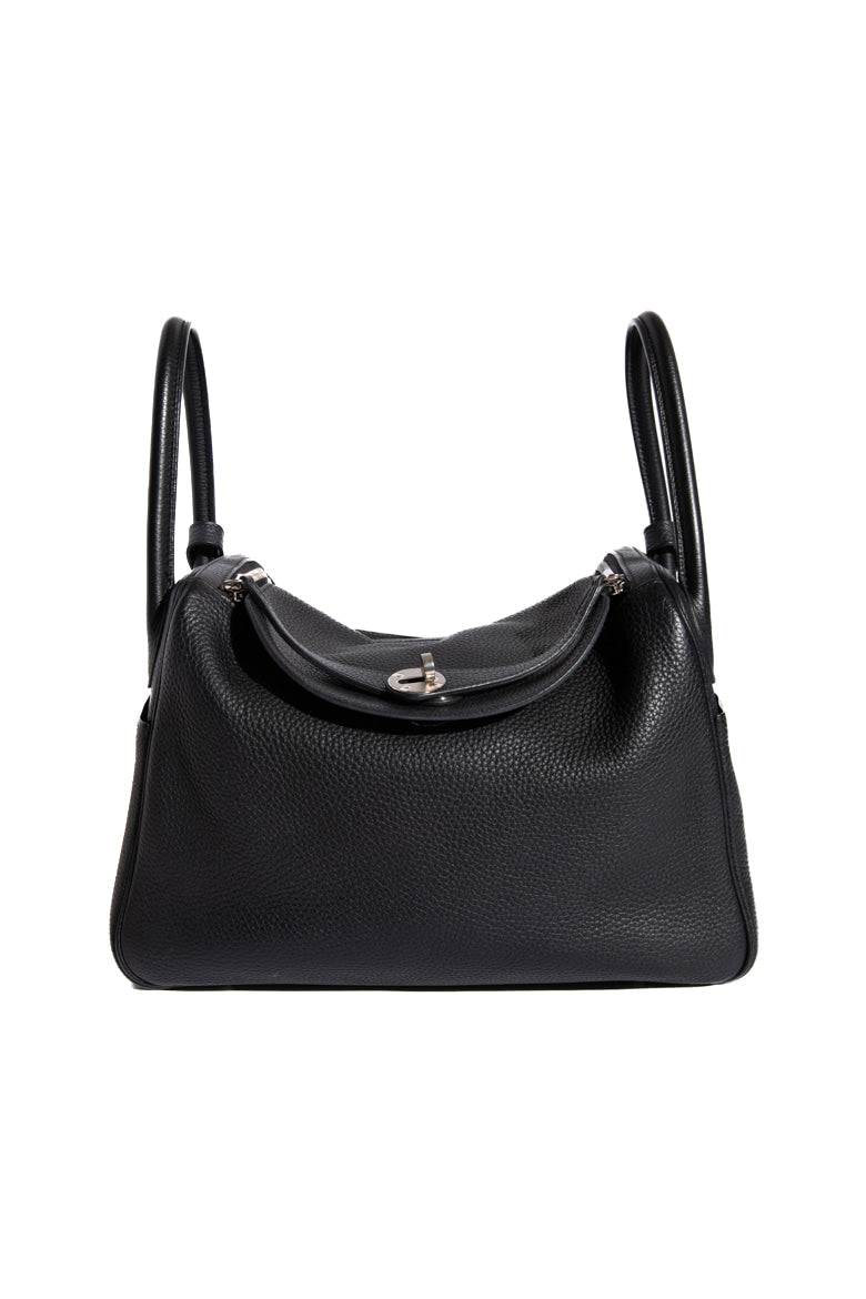 HERMÈS Black Clemence Lindy 30