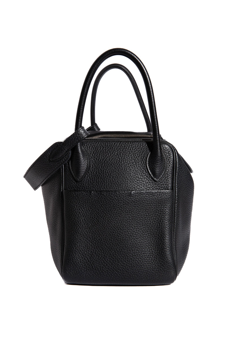 HERMÈS Black Clemence Lindy 30