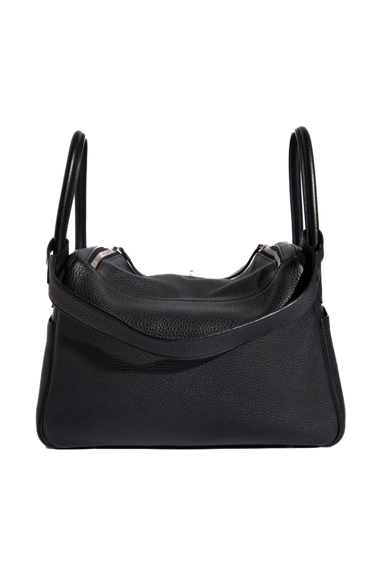 HERMÈS Black Clemence Lindy 30