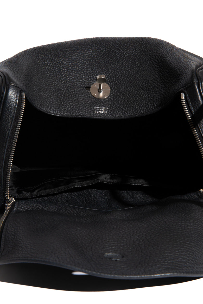 HERMÈS Black Clemence Lindy 30