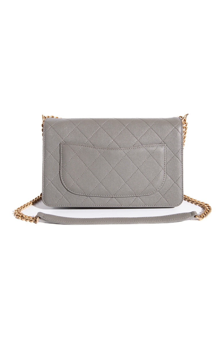 CHANEL Grey Lady Coco Flap Suede Caviar Crossbody