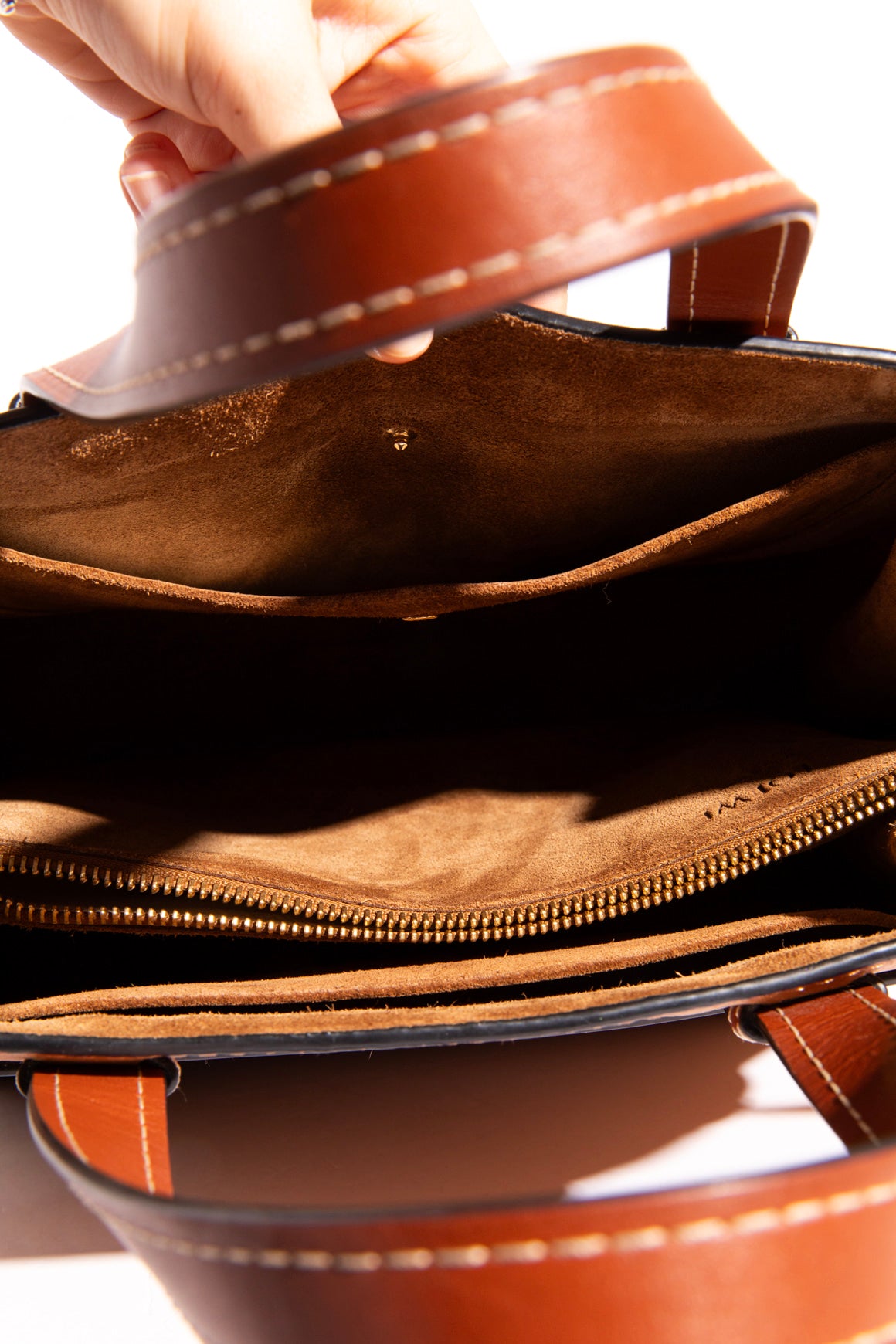 LOEWE Brown Leather Gate Satchel - Small