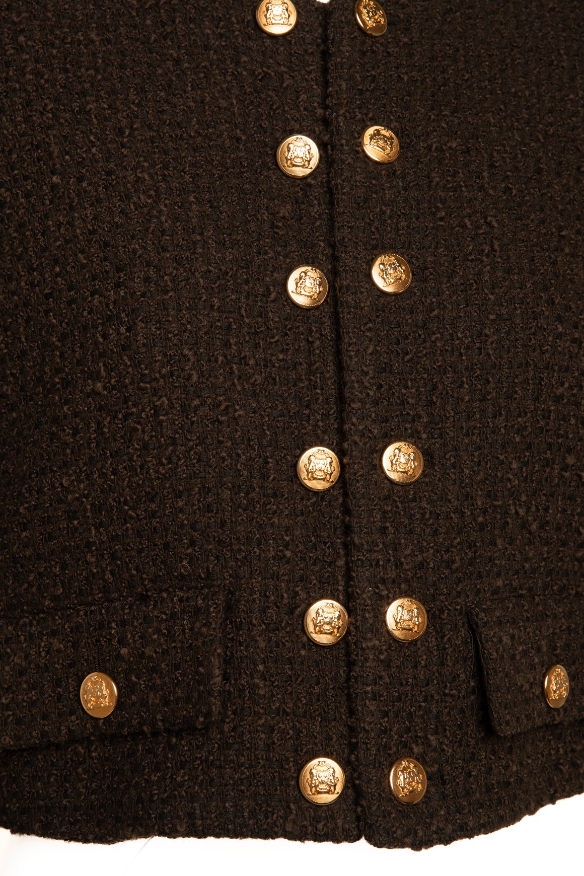 CELINE Olive Tweed Cropped Jacket (Sz. 38/2)