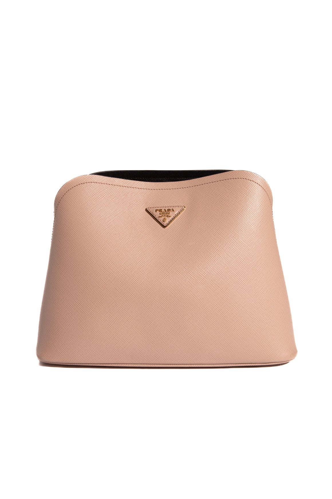 PRADA Taupe Saffiano Promenade Bucket Bag
