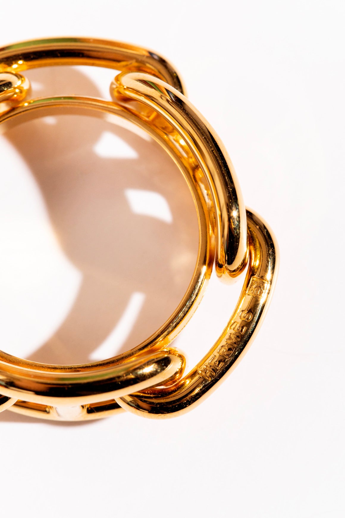 HERMES Gold Permabrass Regate Scarf Ring