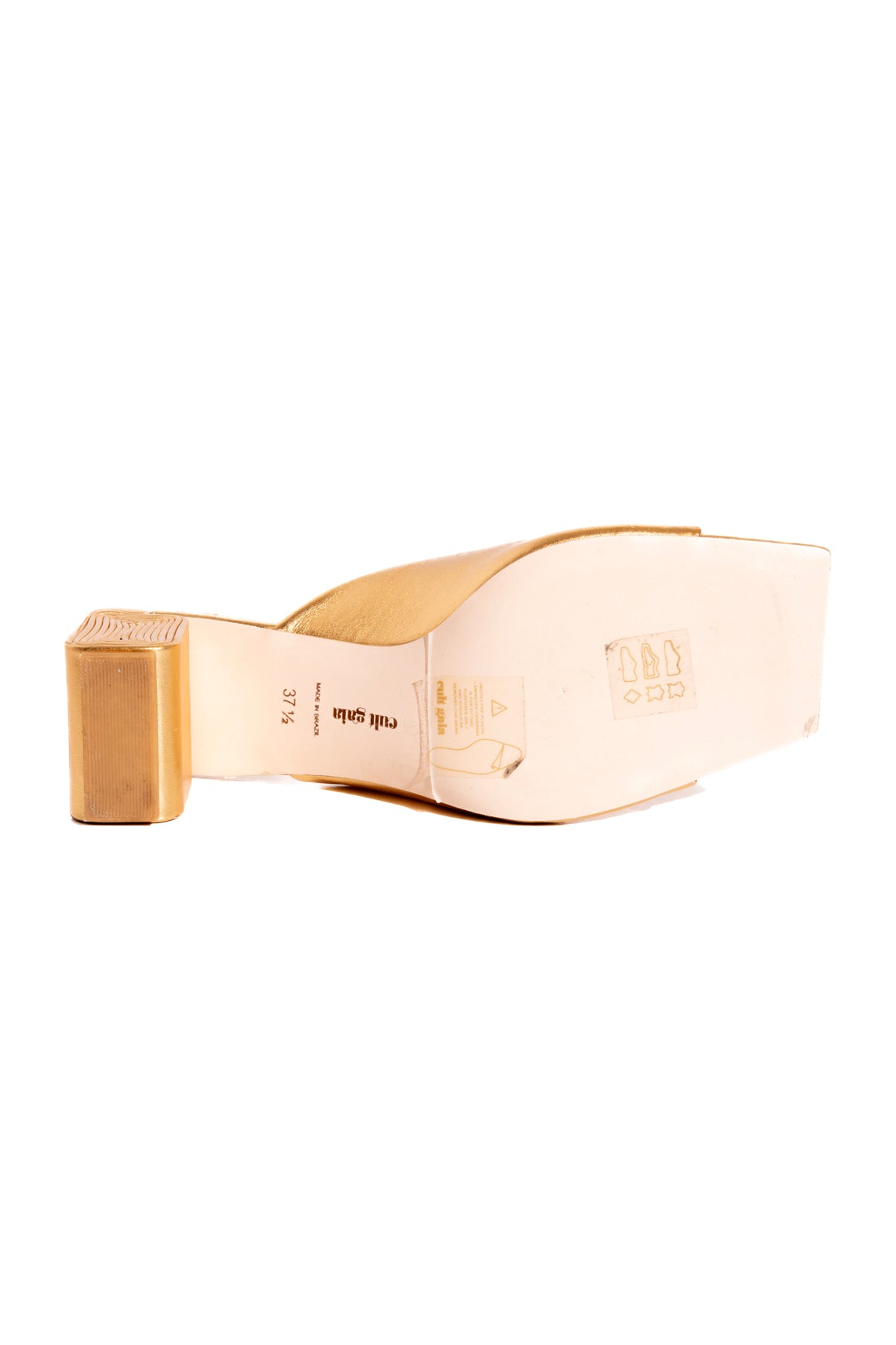 CULT GAIA Gold Leather Sculptural Mules (Sz. 37)