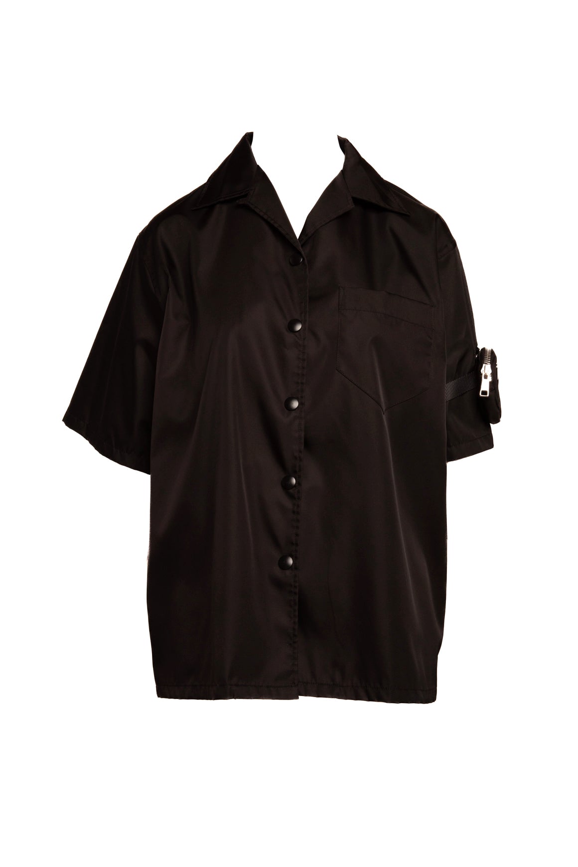 PRADA Nylon Pouch Pocket Button Up Top (Sz. 6)