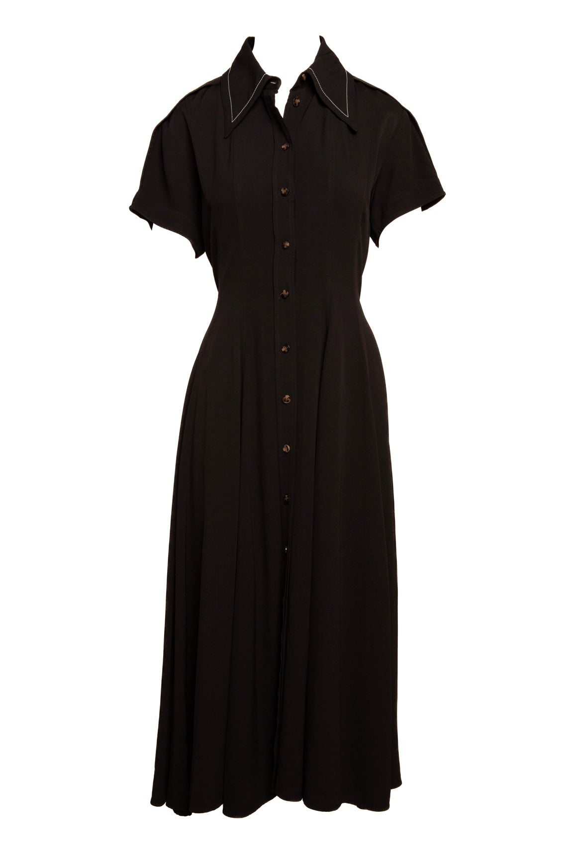PROENZA SCHOULER Black Contrast Stitch Maxi Dress (Sz. 12)