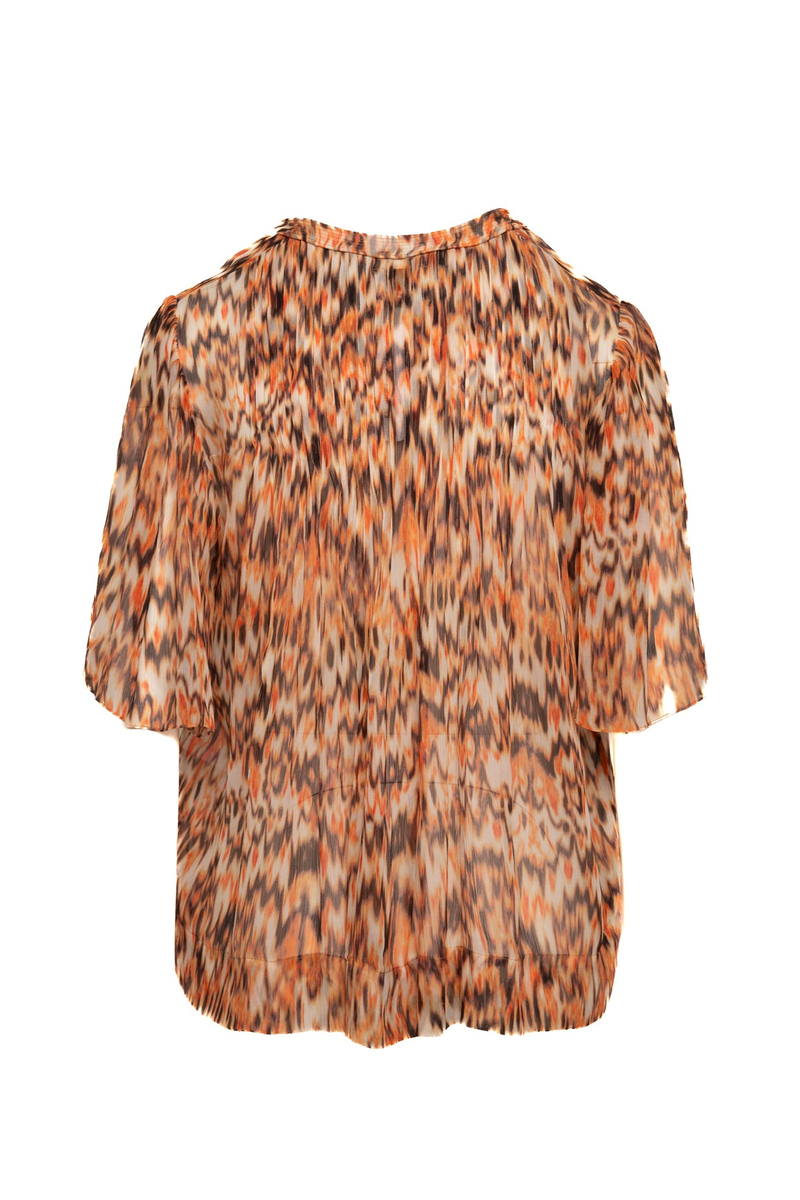ISABEL MARANT Orange Printed Silk Top & Skirt (Sz.8)