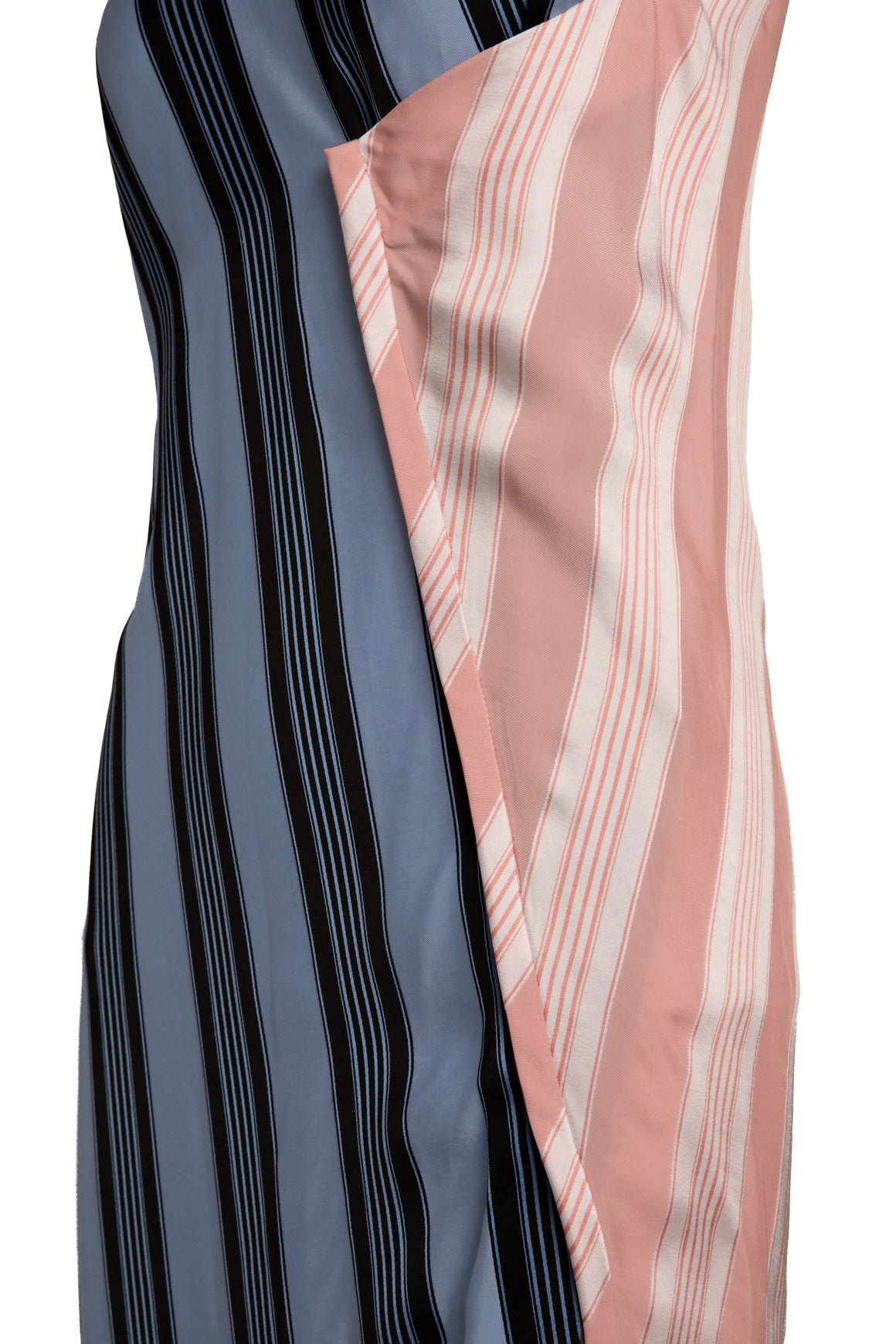 ACNE STUDIOS Blue & Pink Pinstripe Midi Dress (Sz. XS)