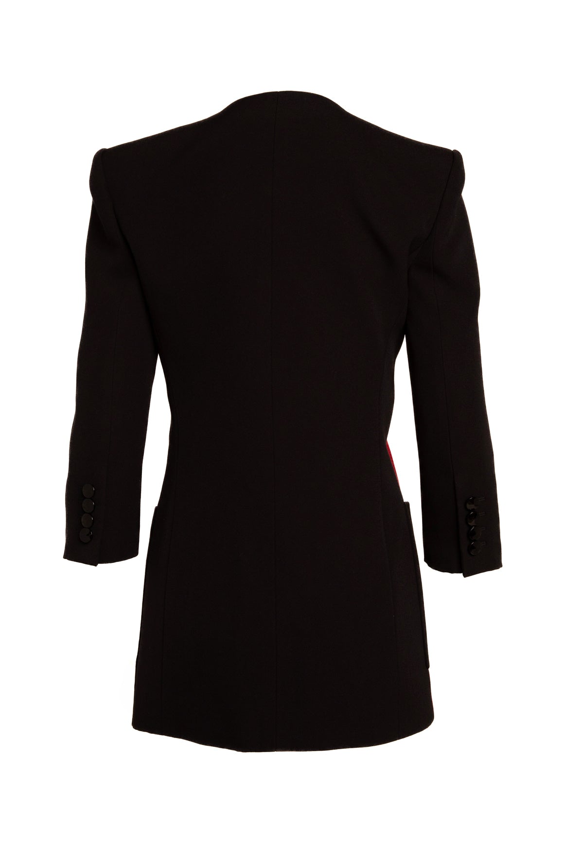 SAINT LAURENT Black & Red Split Wool Blazer (Sz. 36/4)