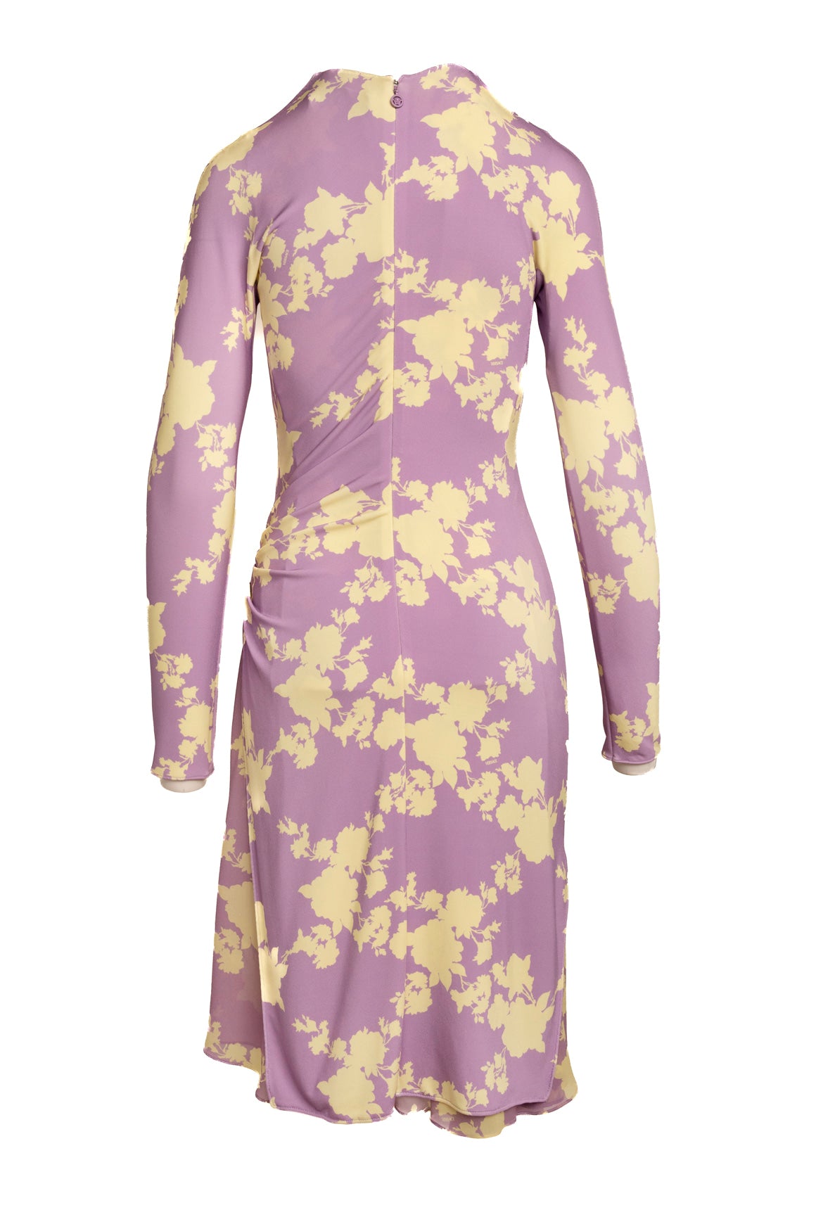 VERSACE Floral Side Ruch Midi Dress (Sz. 4)
