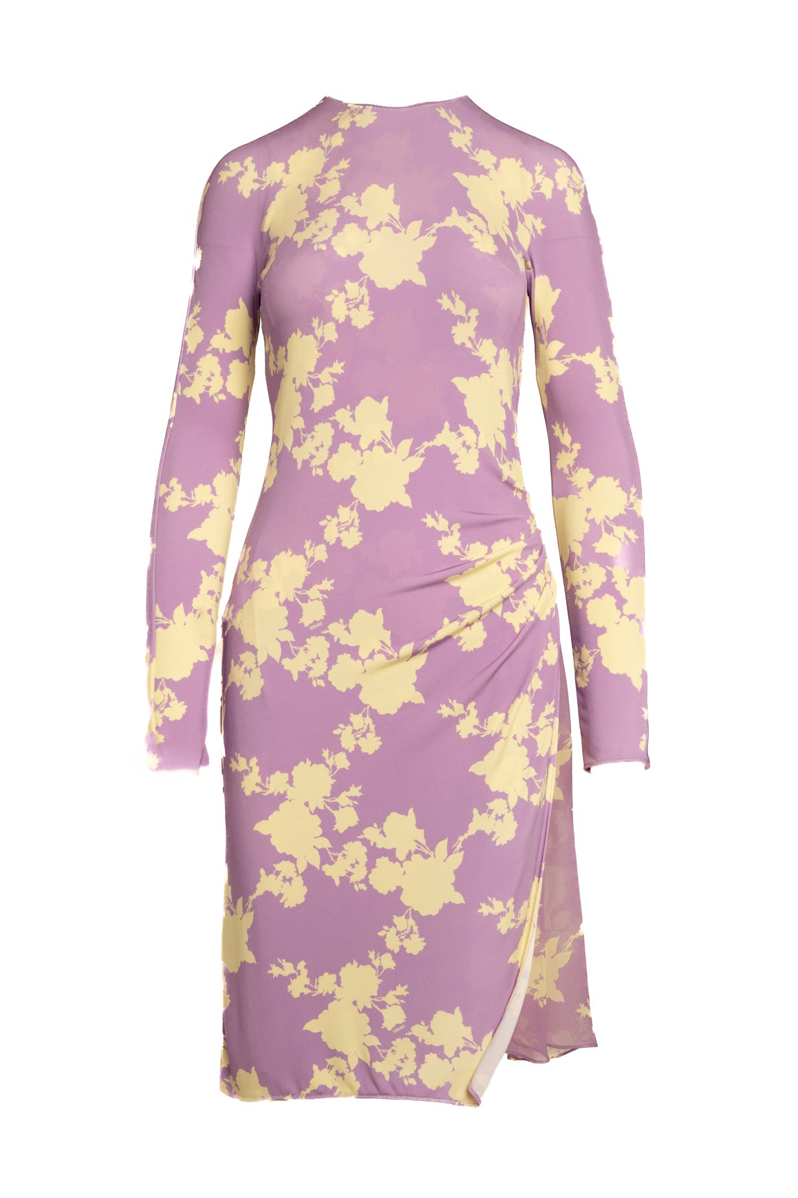 VERSACE Floral Side Ruch Midi Dress (Sz. 4)