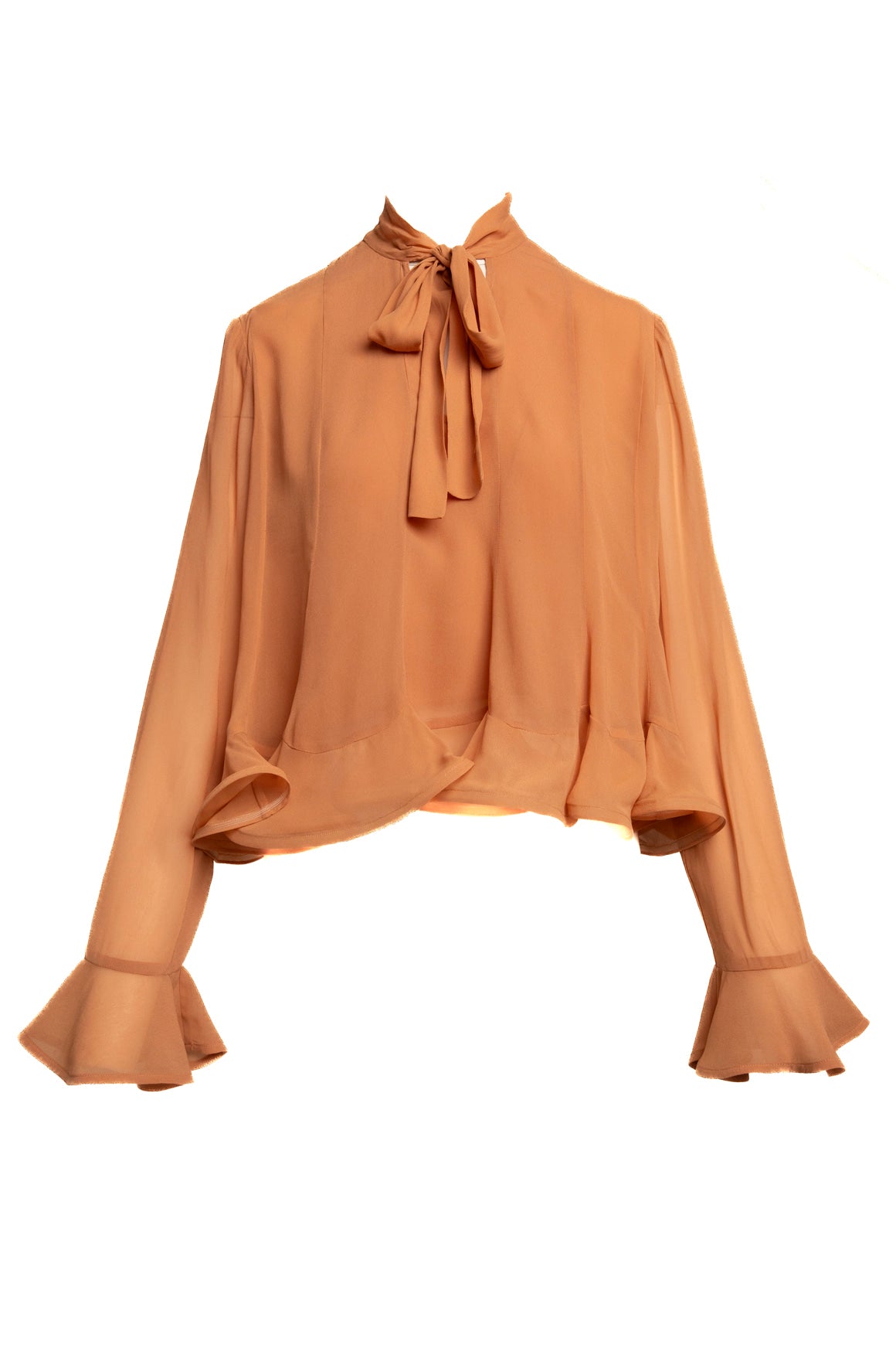 ZIMMERMAN Peach Sculpted Hem Blouse (Sz. M)