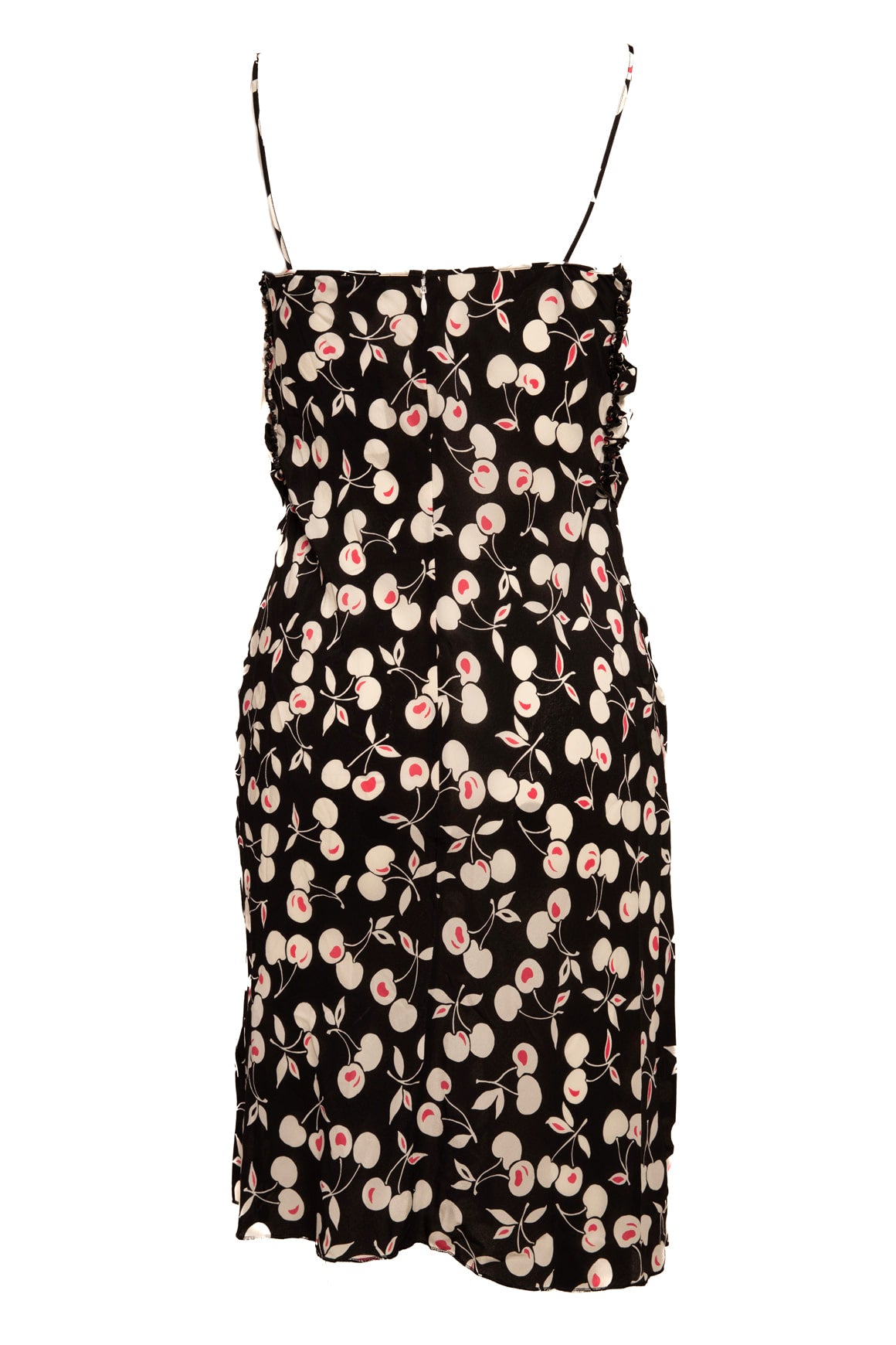 NINA RICCI Cherry Print Silk Midi Dress (Sz.2)