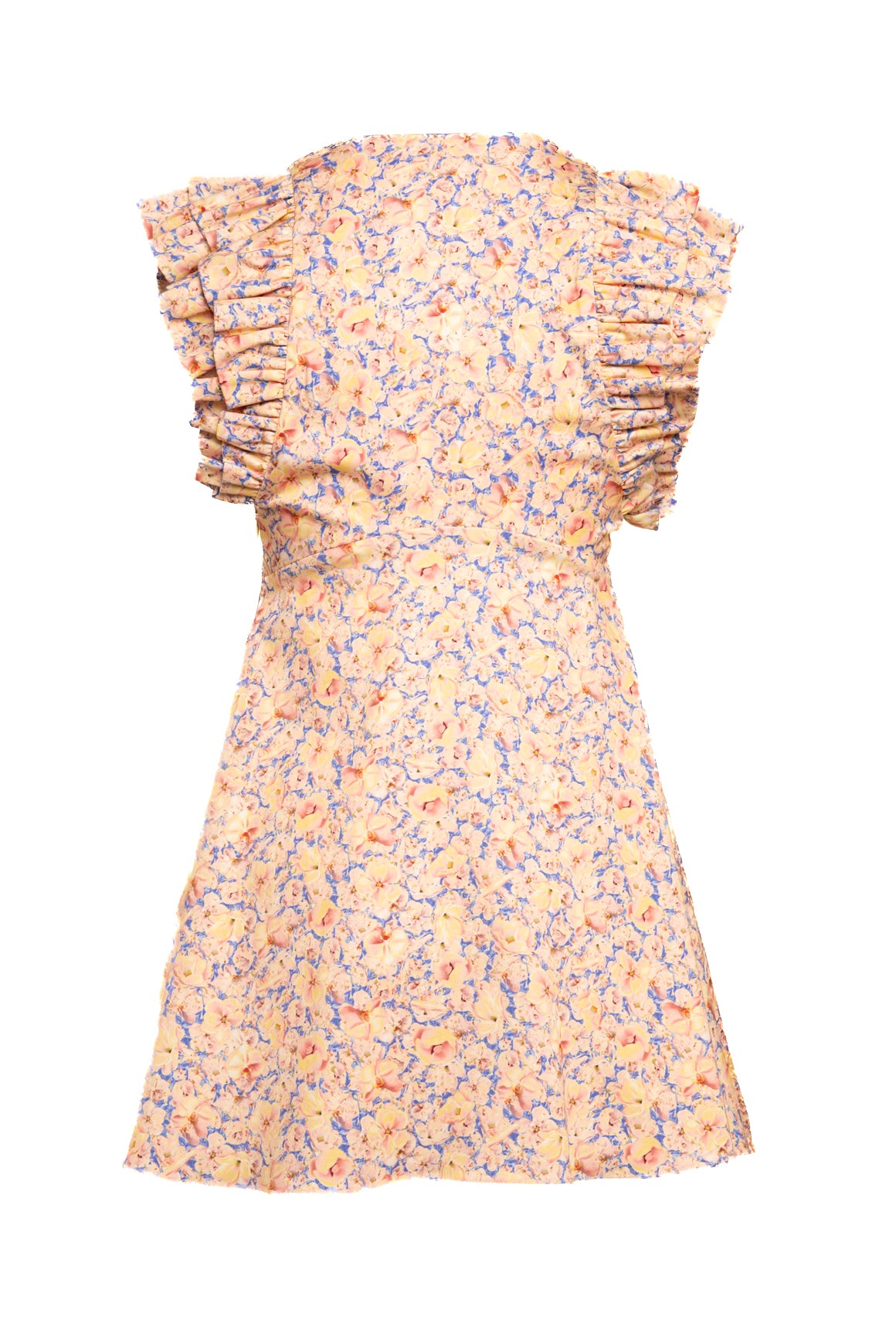 KIKA VARGAS Pink + Blue Floral "Nola Dress" (Sz. 4)