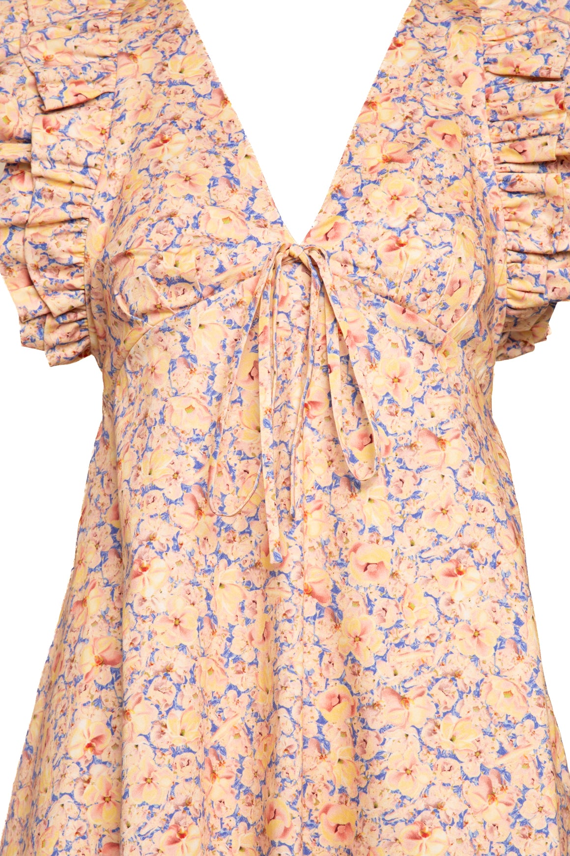KIKA VARGAS Pink + Blue Floral "Nola Dress" (Sz. 4)