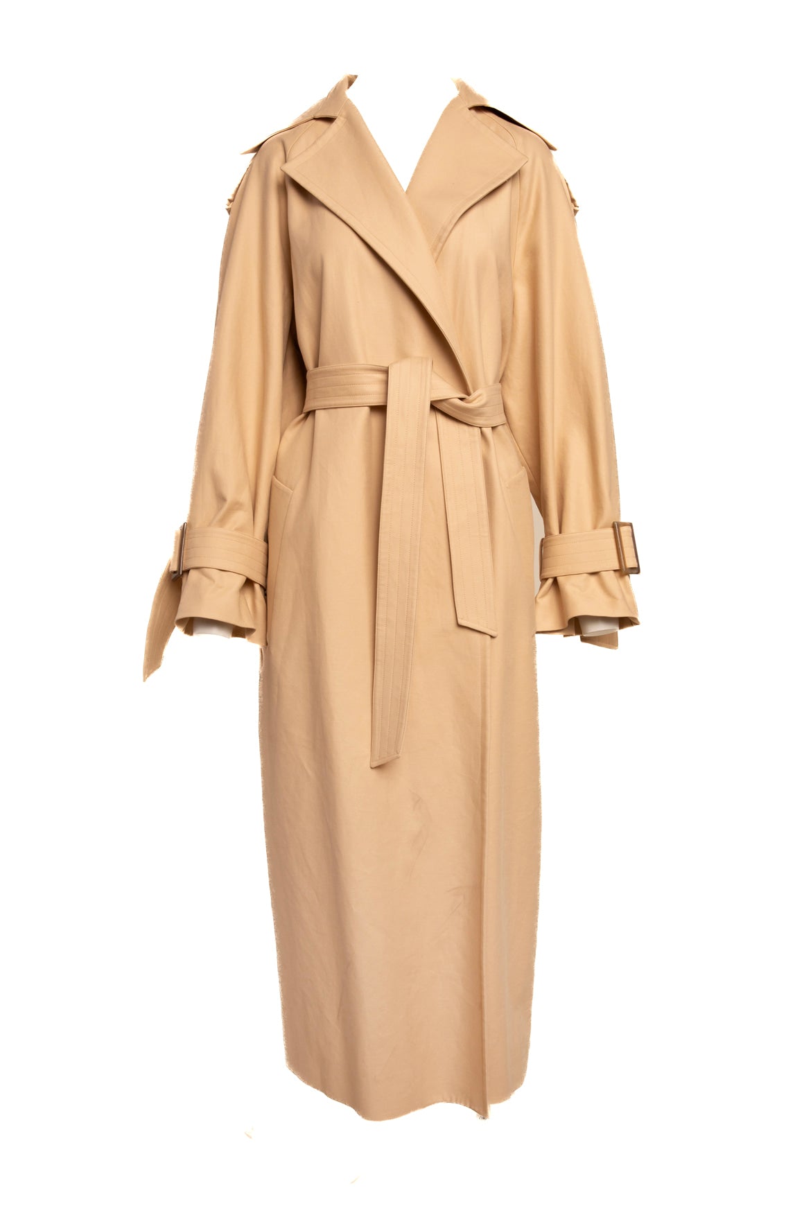 KHAITE Beige Cotton Belted Trench Jacket (Sz. 2)