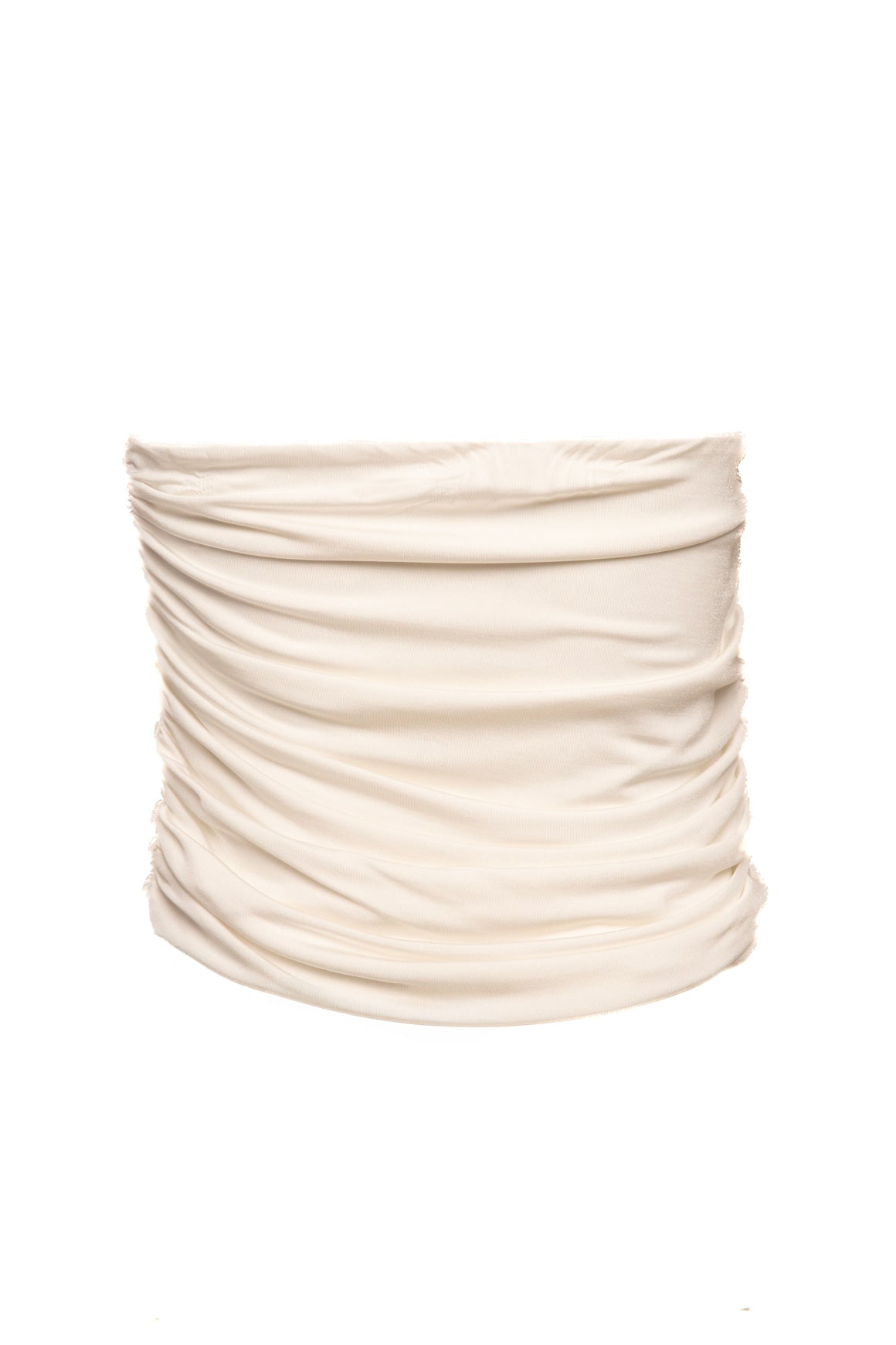 MAGDA BUTRYM White Ruched Rose Tube Top (Sz. 2)
