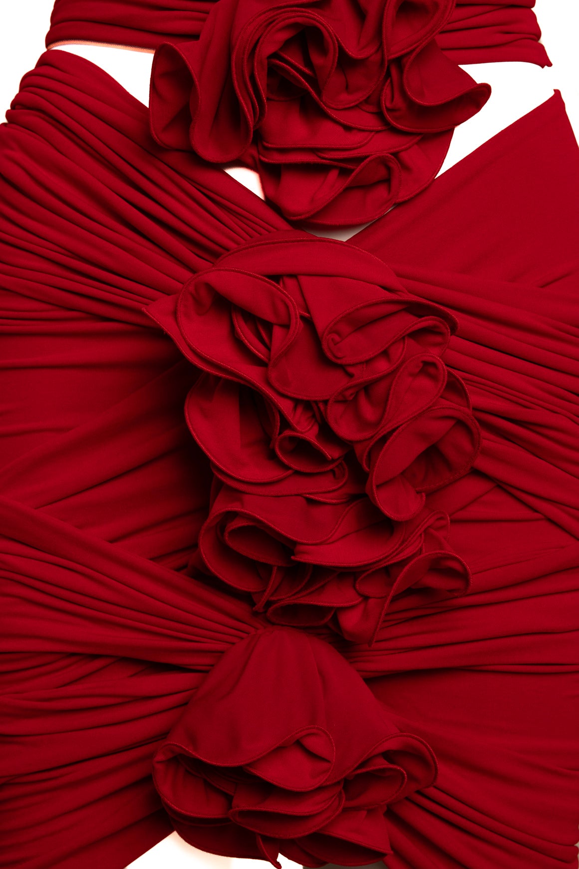 MAGDA BUTRYM Red 3D Rose Cut Out Maxi Dress (Sz. 4)