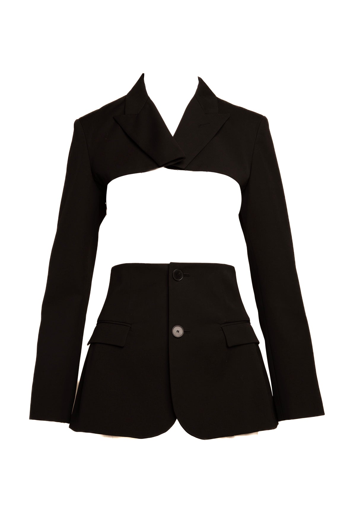 JEAN PAUL GAULTIER Black Deconstructed Blazer (Sz.4)