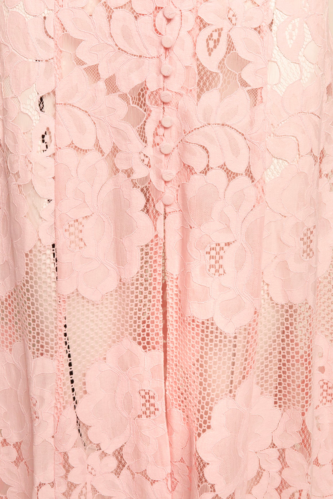 MR. LARKIN Baby Pink Lace Puff Sleeve Dress (Sz. XS)