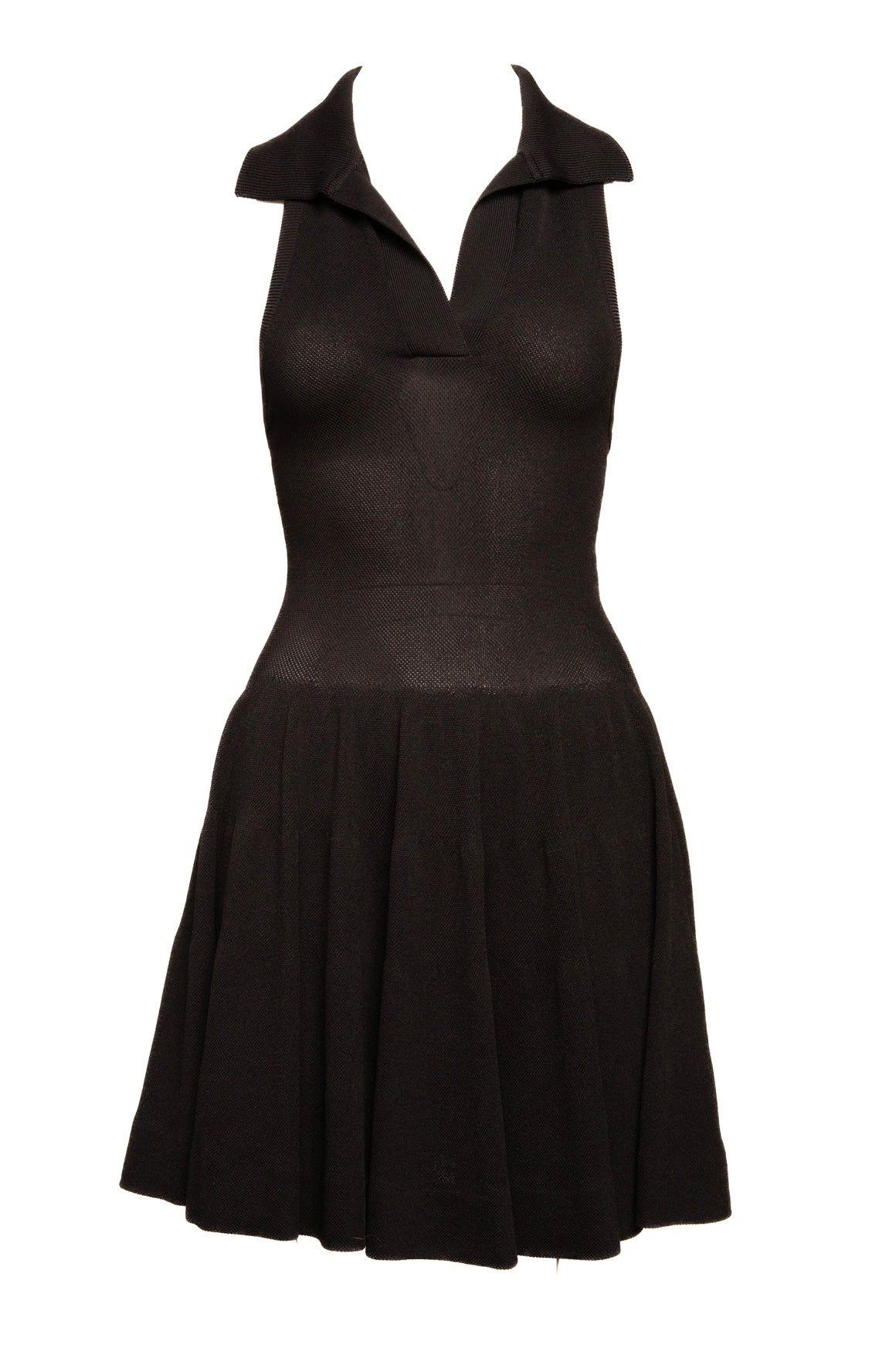 ALAIA Black Knit Drop Waist Mini Tennis Dress (Sz. 34/XS)