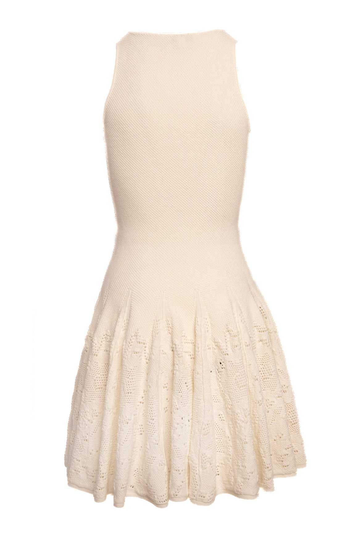 ALAIA Cream Knit Drop Waist Mini Dress (Sz. 34/XS)